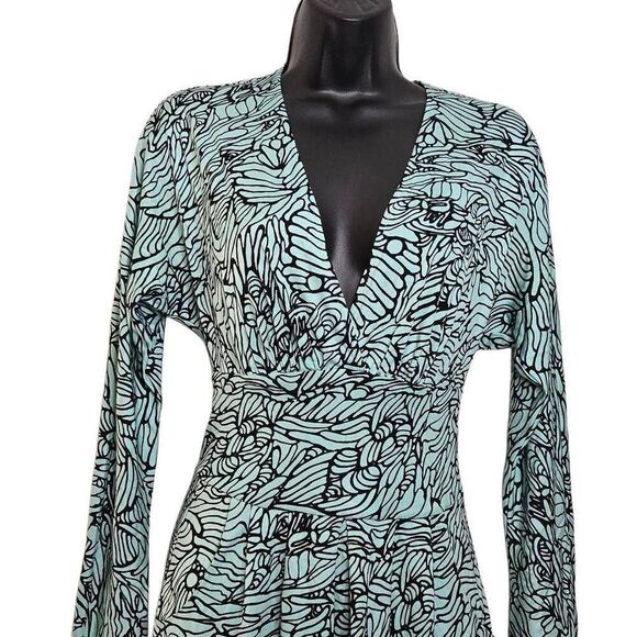 Mara Hoffman V-Neck Silk Dress Long Sleeve - Picture 2 of 7